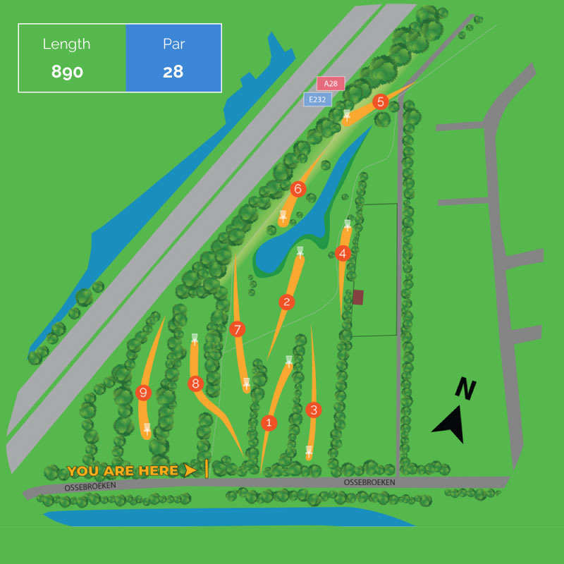 Kaart Disc Golf course Beilen